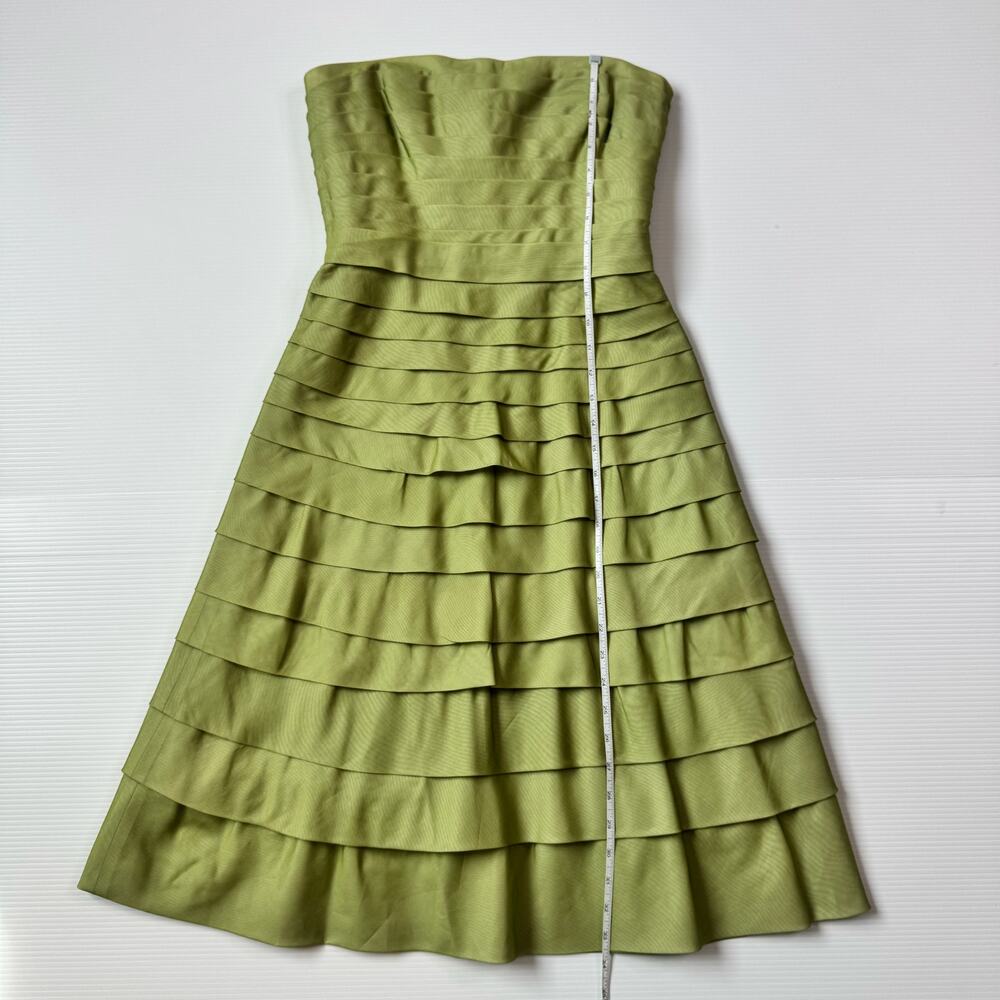 BCBGMAXAZRIA Silk Organza Tiered Bandage Dress Green Women’s 4 Garden Easter - Picture 8 of 16